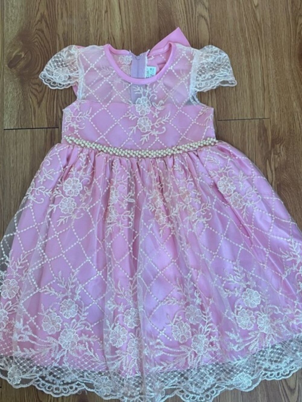 Elegant Pink Lace Kids Dress